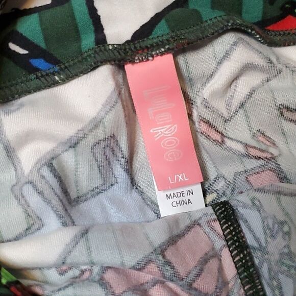 LULAROE Kids Christmas/Holiday Leggings - L/XL - Picture 4 of 6